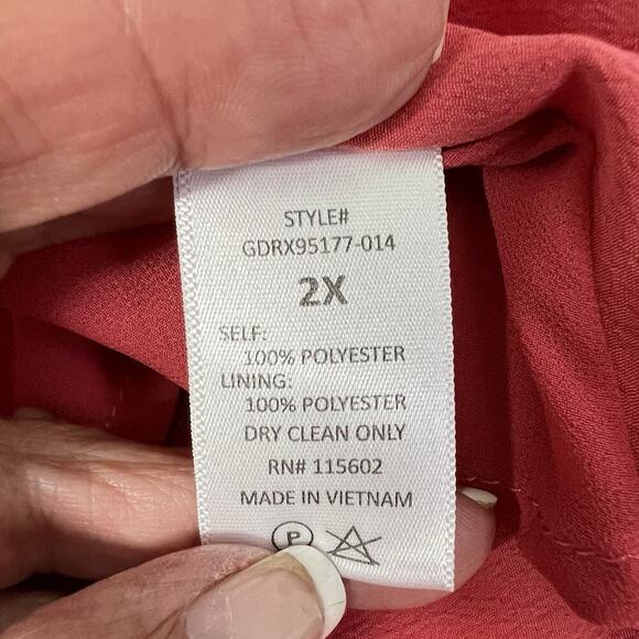 Gibson Latimer Wrap Dress Plus Size 2XL Pumpkin Orange Ruffle Hem - Picture 11 of 11